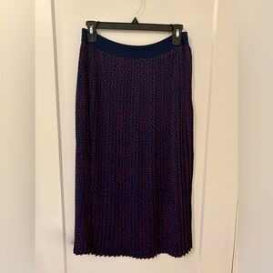 Modcloth Navy with Red Hearts Maxi Skirt